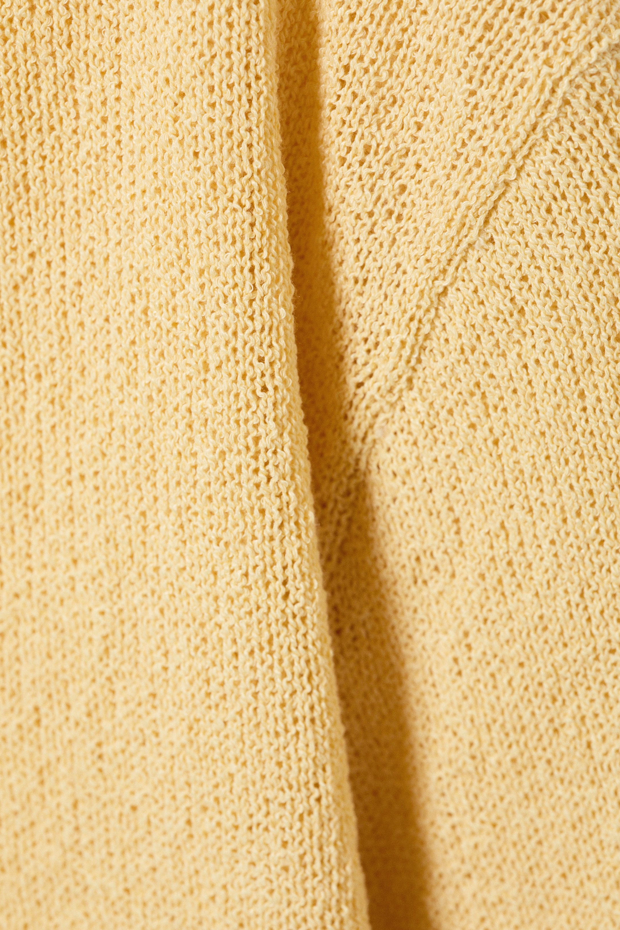 Light Yellow - Relaxed Knitted Boat-Neck Sweater - 4