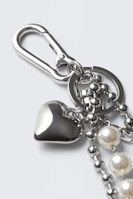 Metal/Pearls - Multi-Charm Keyring - 1
