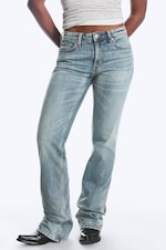 Perseus Blue - Mittelblau - Tension Mid Waist Slim Bootcut Jeans - 4