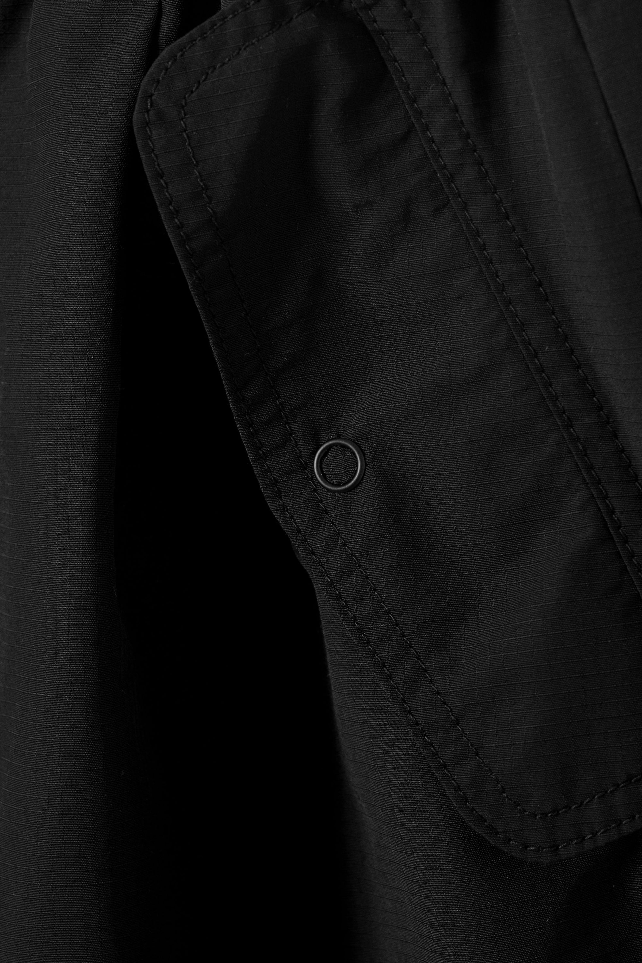 Noir - Pantalon de parachute Loose plissé - 2