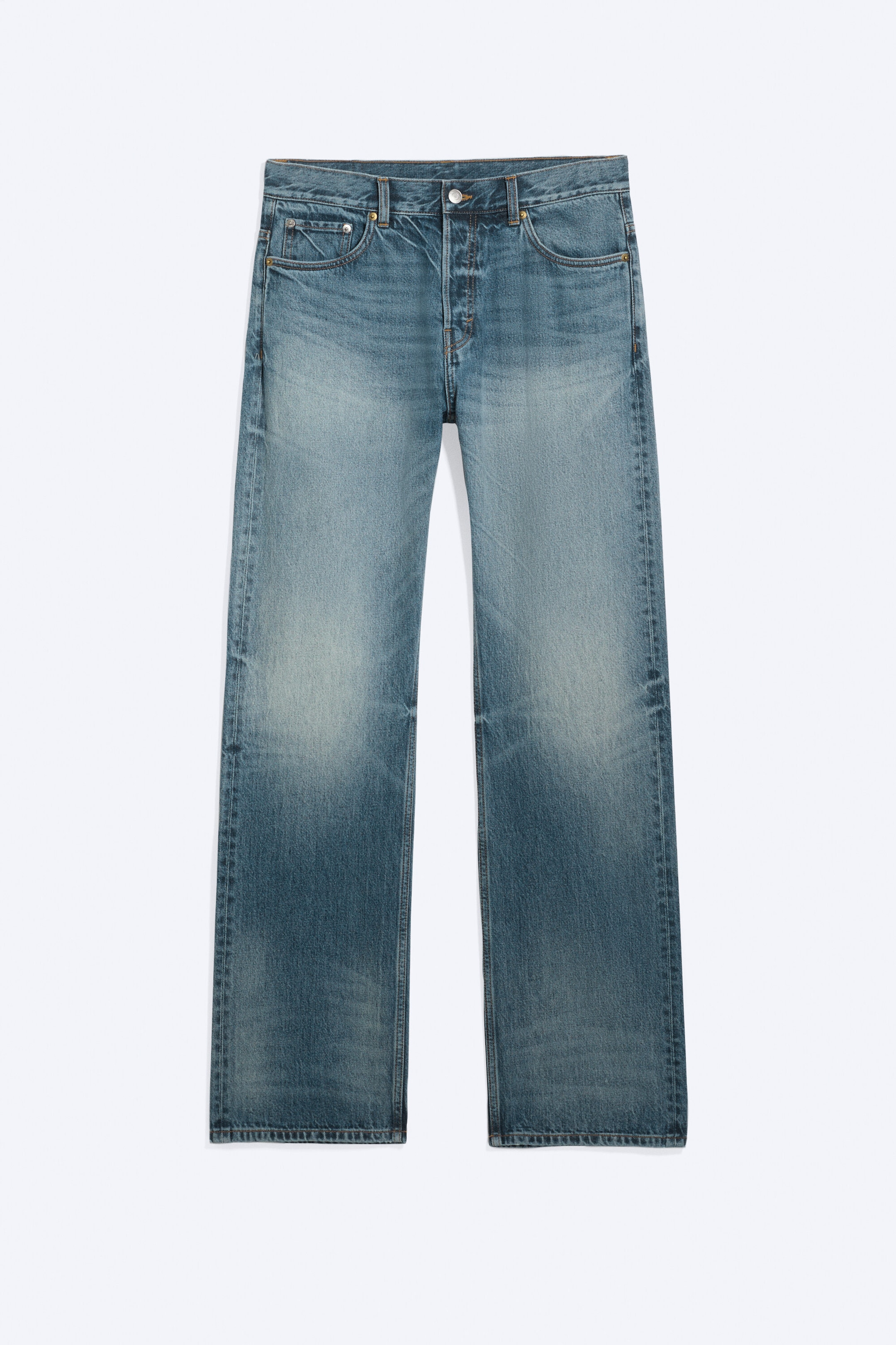 Stirrup Blue – middels blå - SPACE MELLOMHØY MIDJE ROMSLIGE STRAIGHT JEANS - 4