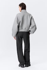 Grey Melange - OVERSIZED SCUBA ZIP JACKET - 3