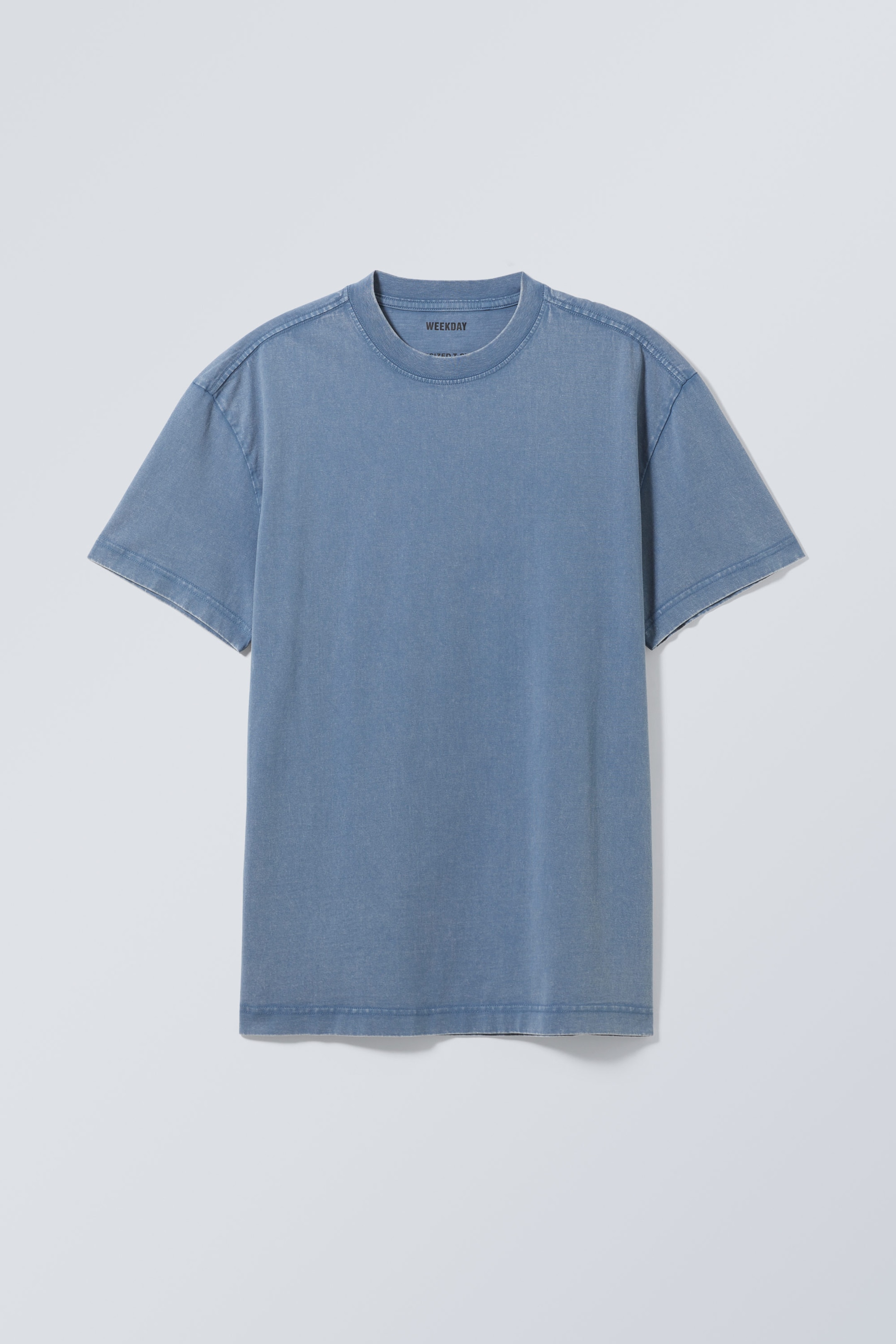 Verwaschenes Blau - Schweres Oversized-T-Shirt - 0