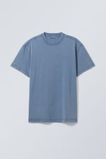Verwaschenes Blau - Schweres Oversized-T-Shirt - 0