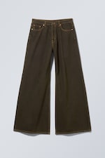 Brauner Stein - Telescope – Weite Jeans mit niedrigem Bund - 0