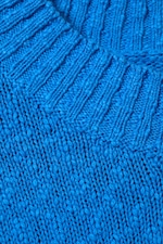 Bright Blue - Relaxed Knitted Cotton Sweater - 4