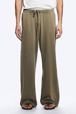 Staubiges Khakigrün - Weite Pyjamahose aus Baumwolle - 1