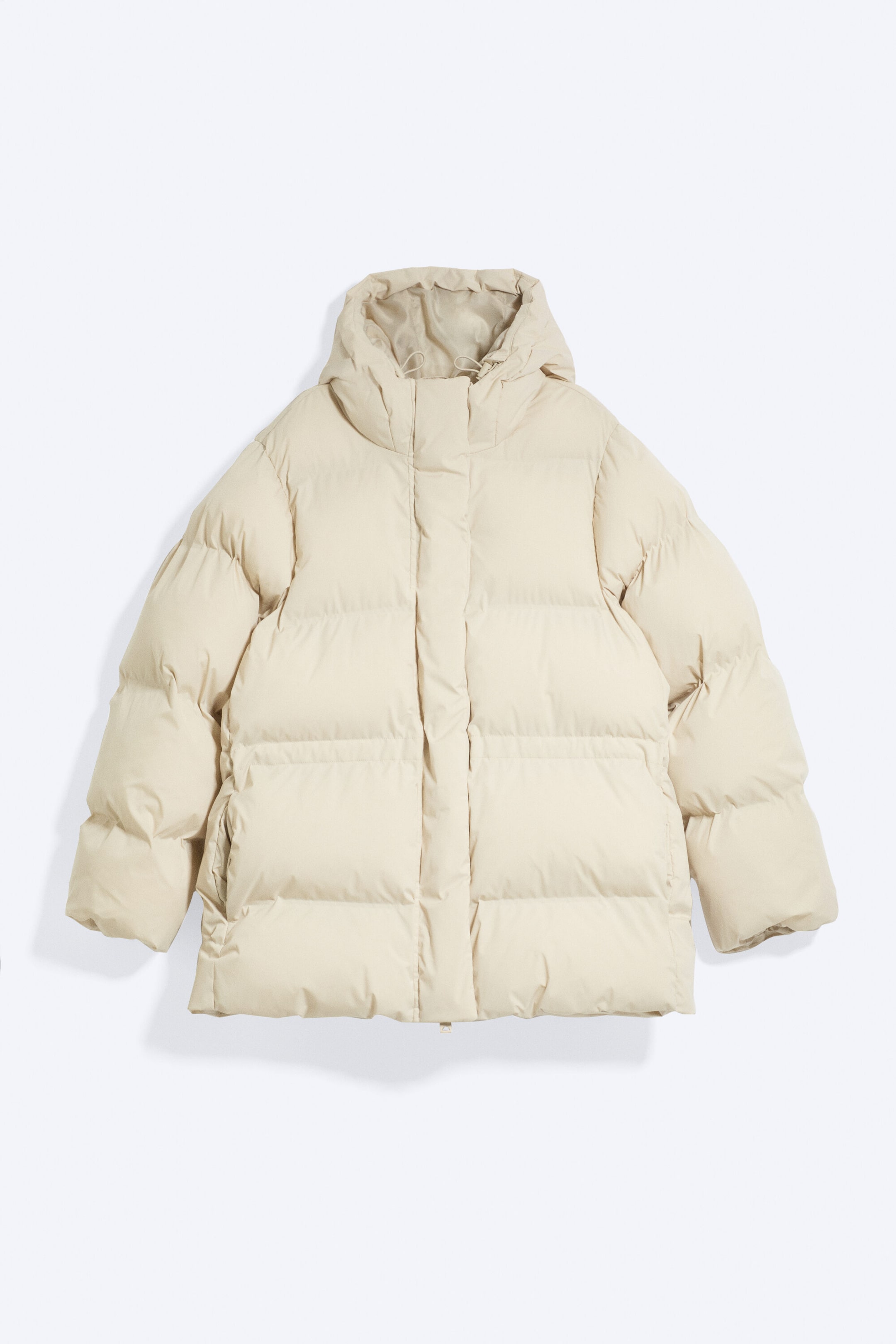 Light Beige - Taillierte Pufferjacke - 0
