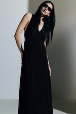 Black - Gathered Maxi Dress - 2