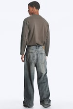 Arizona Blue - Mittelblau - Astro Mid Waist Loose Baggy Unisex Jeans - 6