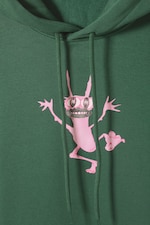 Green w pink alien - Oversized Printed Hoodie - 1