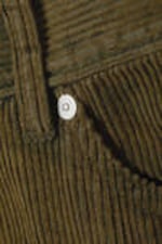 Washed Dark Khaki Green - Galaxy Loose Straight Cord Trouser - 1