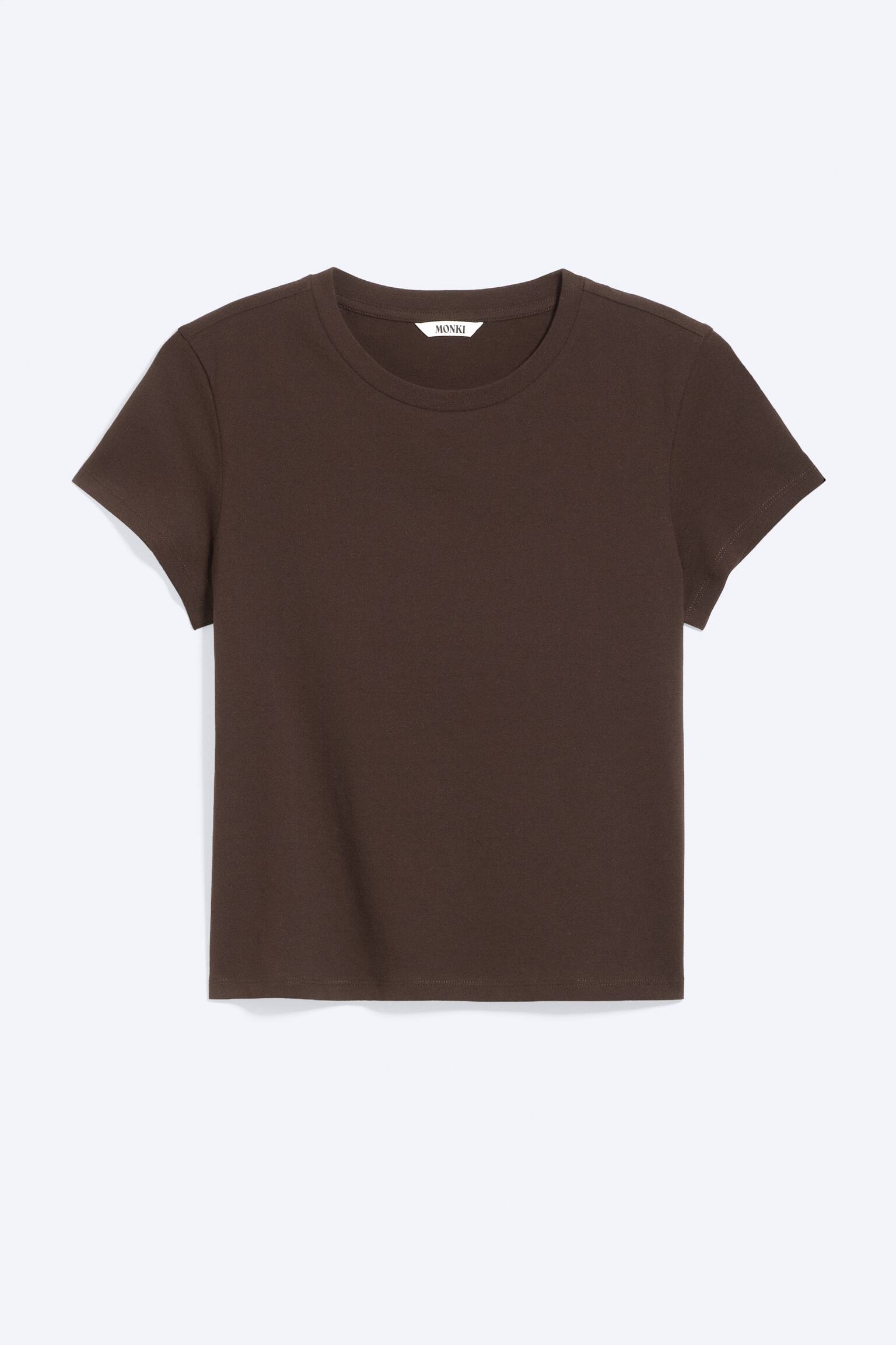 Mini T-shirt coupe standard - Marron/Blanc/Rayé jaune citron/rose pêche/Gris chiné/Rayures rose/vert - 1