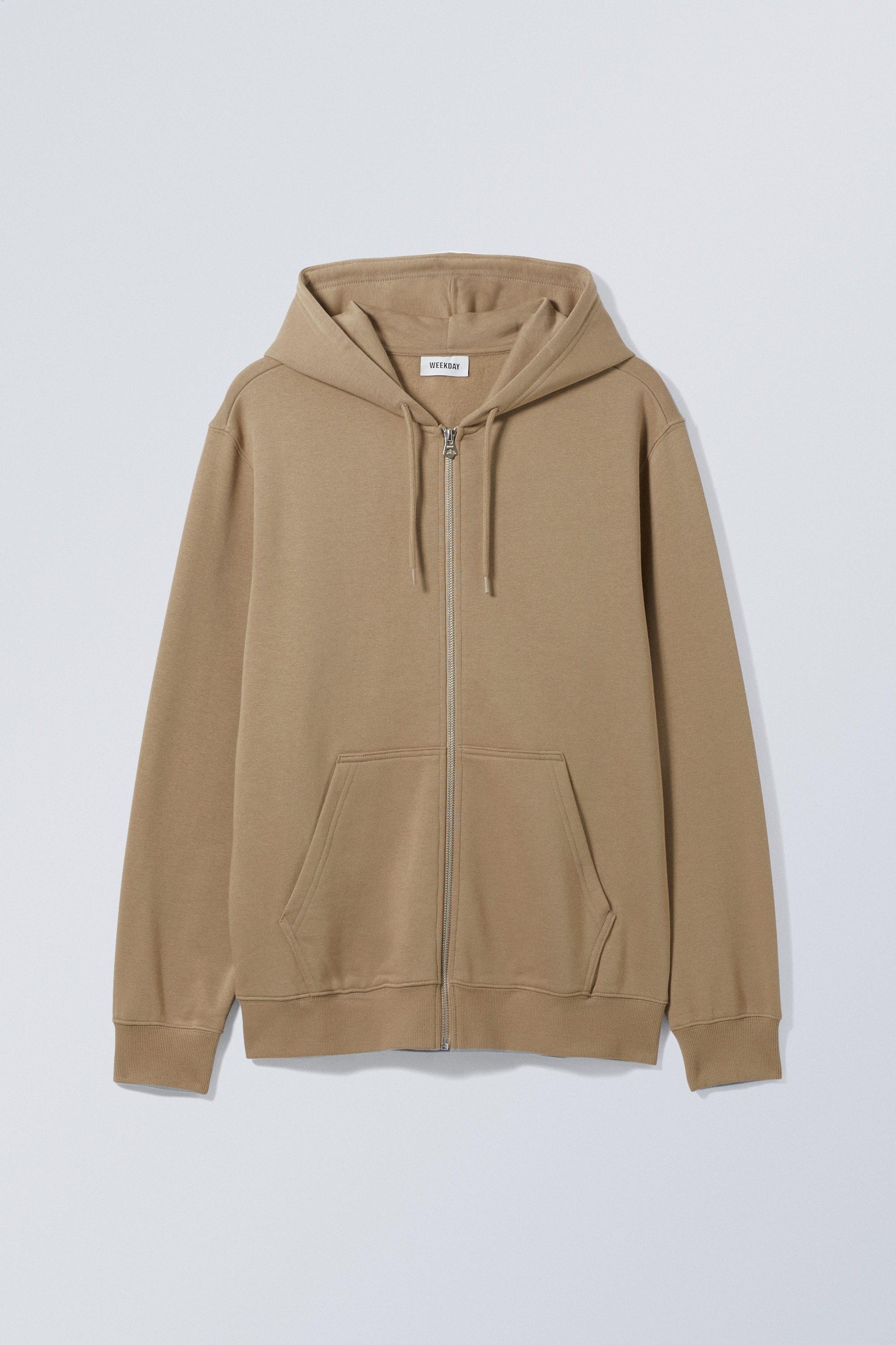 Beige - Standard Midweight Zip Hoodie - 0