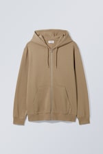 Beige - Standard Midweight Zip Hoodie - 0