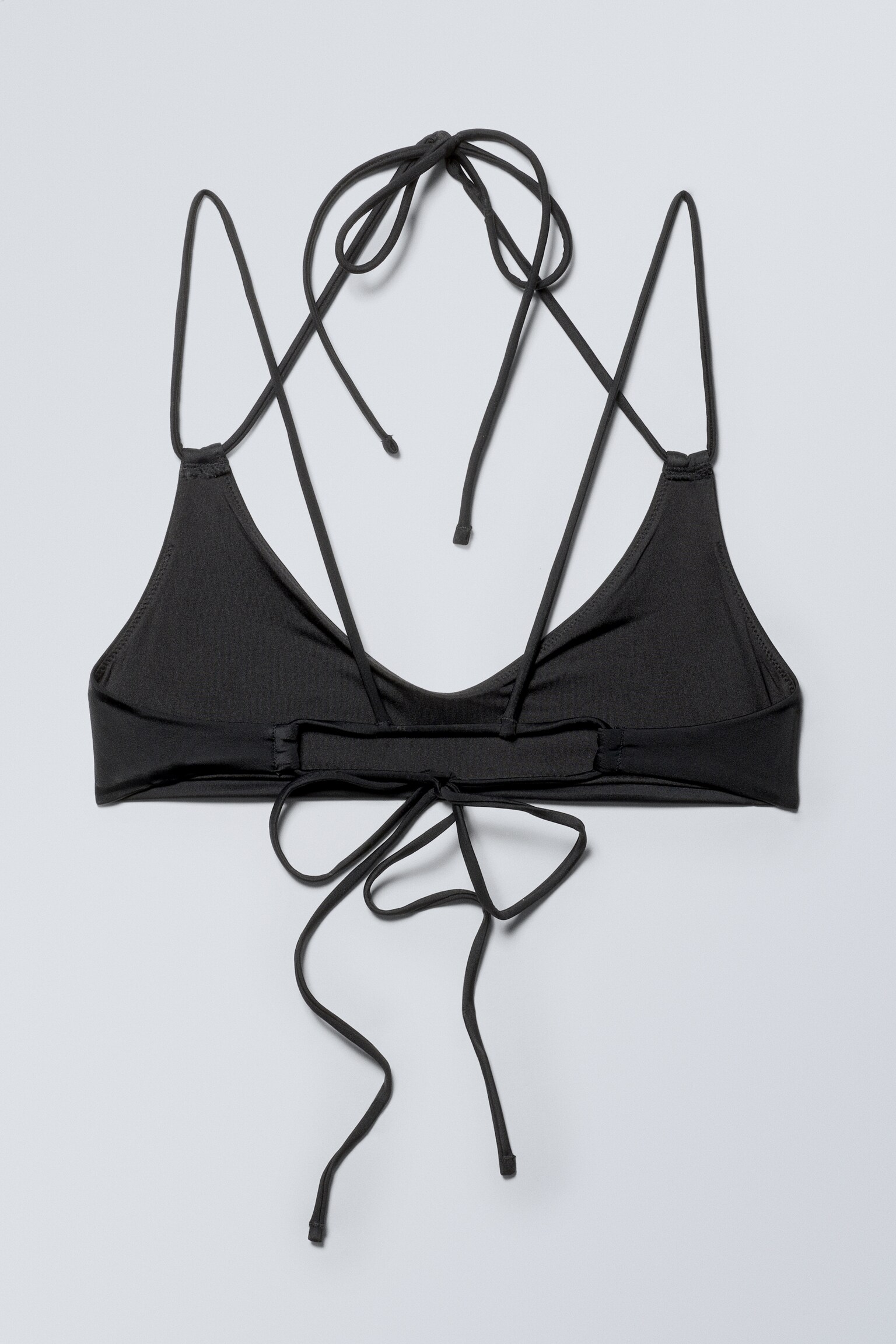 Strappy Bikini Top - Black/Dusty Blue