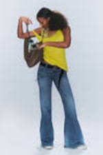 Kite Blå - Mellanblå - Flare Low Waist Flared Skinny Jeans - 0