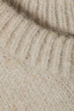Dusty Beige - Relaxed Hairy Knitted Sweater - 1