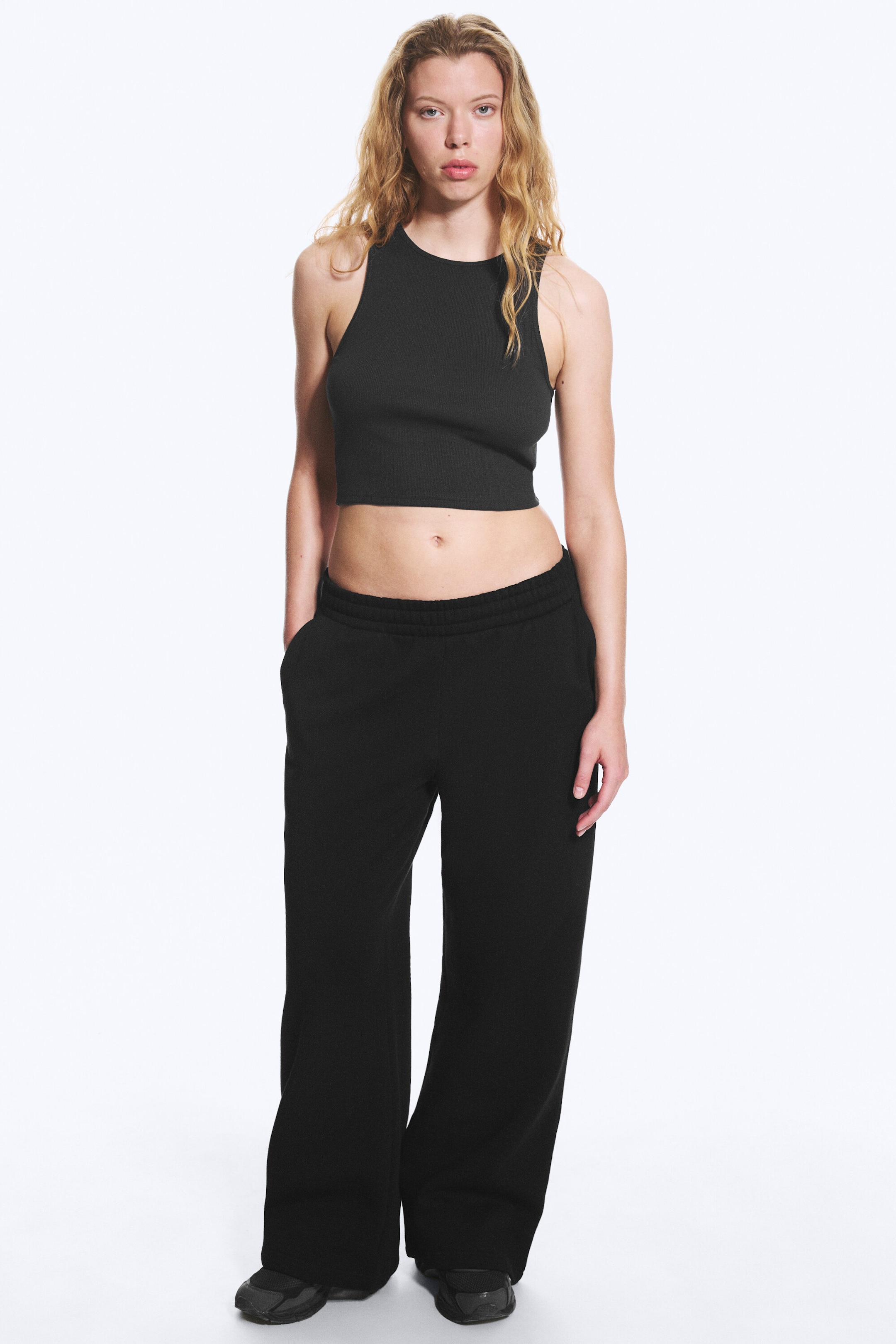Black - Loose Long Heavyweight Sweatpants - 2