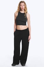 Black - Loose Long Heavyweight Sweatpants - 1