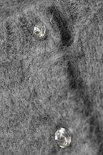 Grau meliert - Gebürstete Strickjacke mit Knöpfen - 4