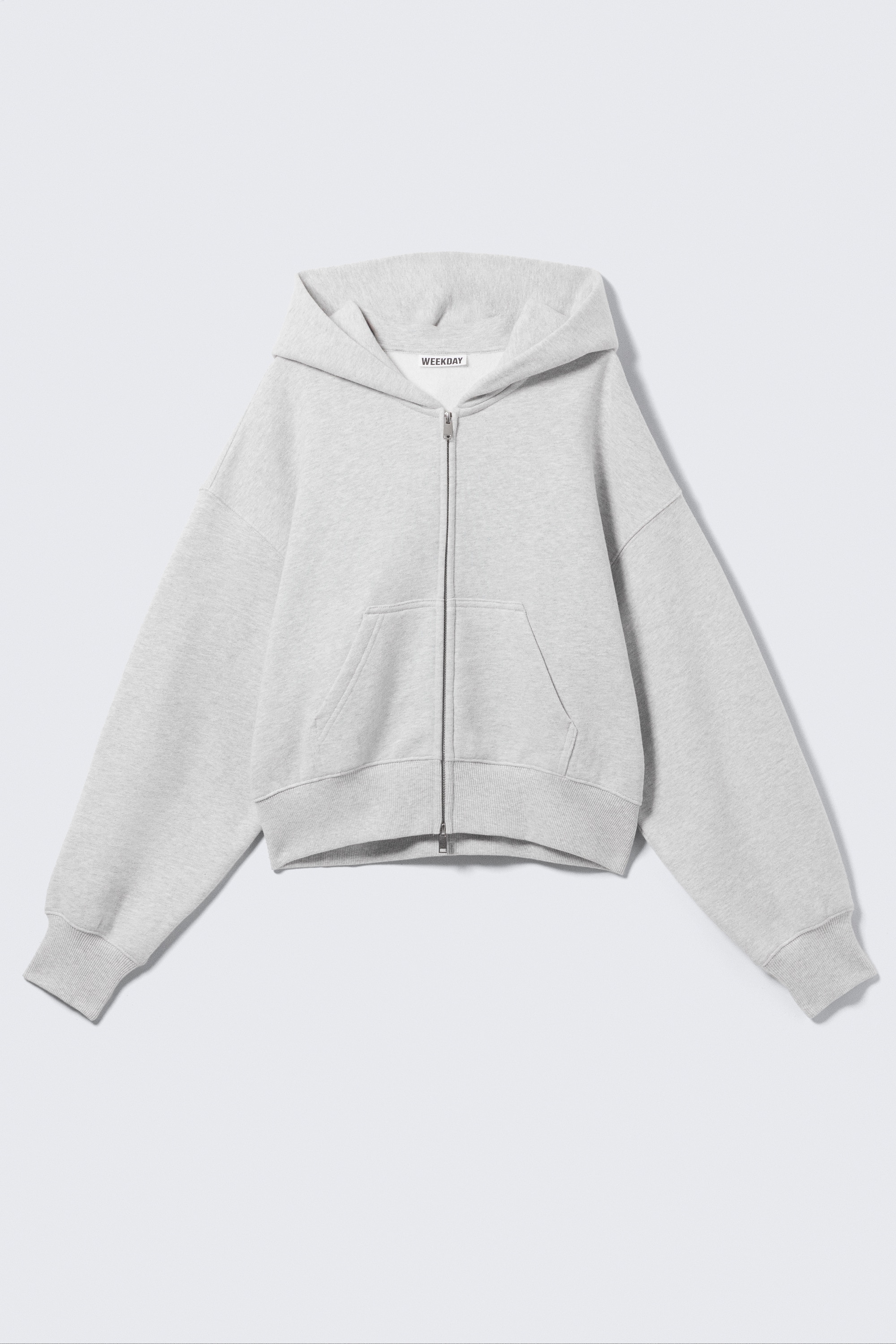 Lyhyt vetoketjuhuppari - Meleerattu harmaa/Pesty sininen