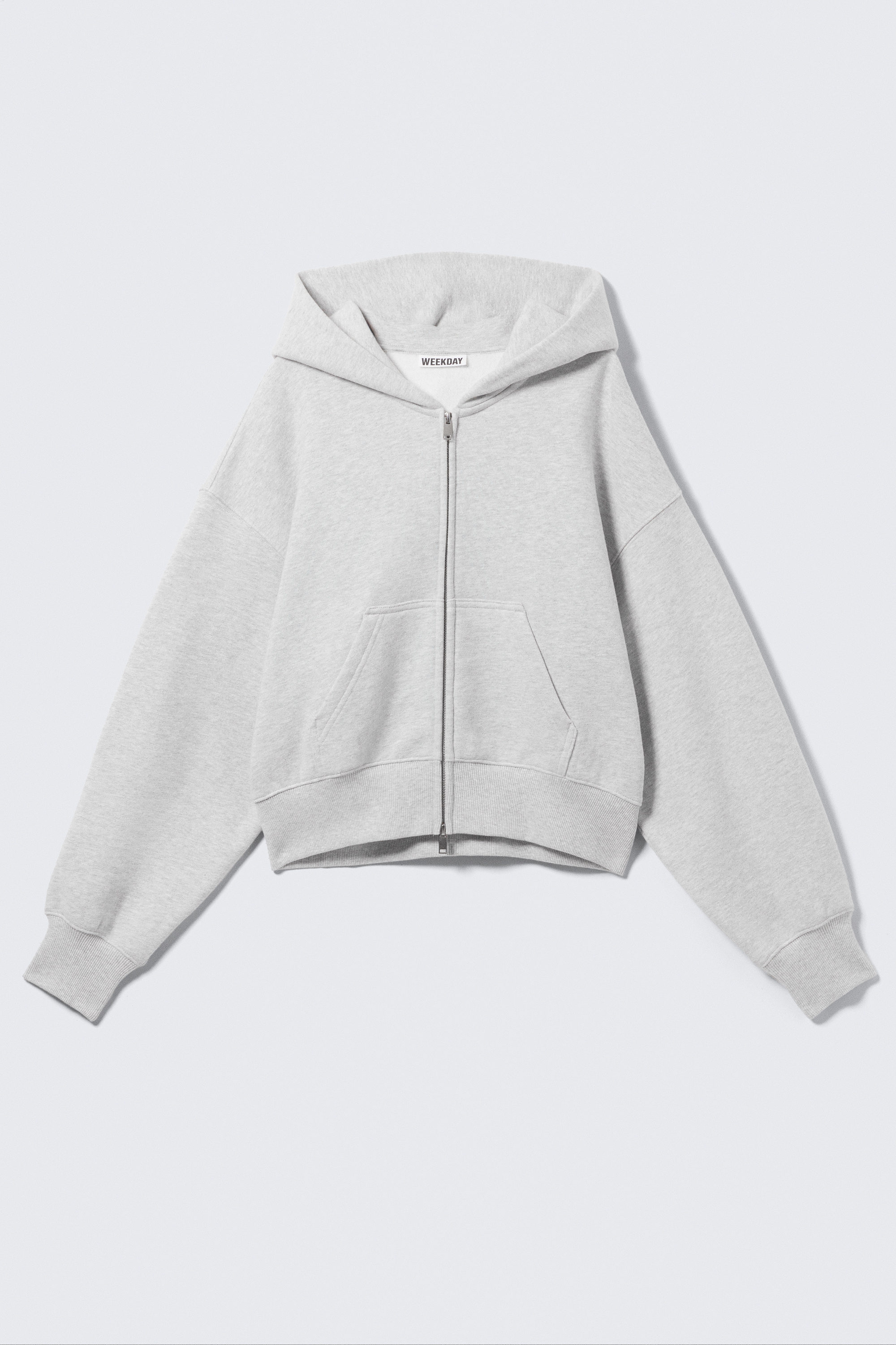 cropped boxy zip hoodie - Grey Melange | Weekday WW