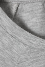 Grey Melange - Short Sleeve Fitted Top - 1