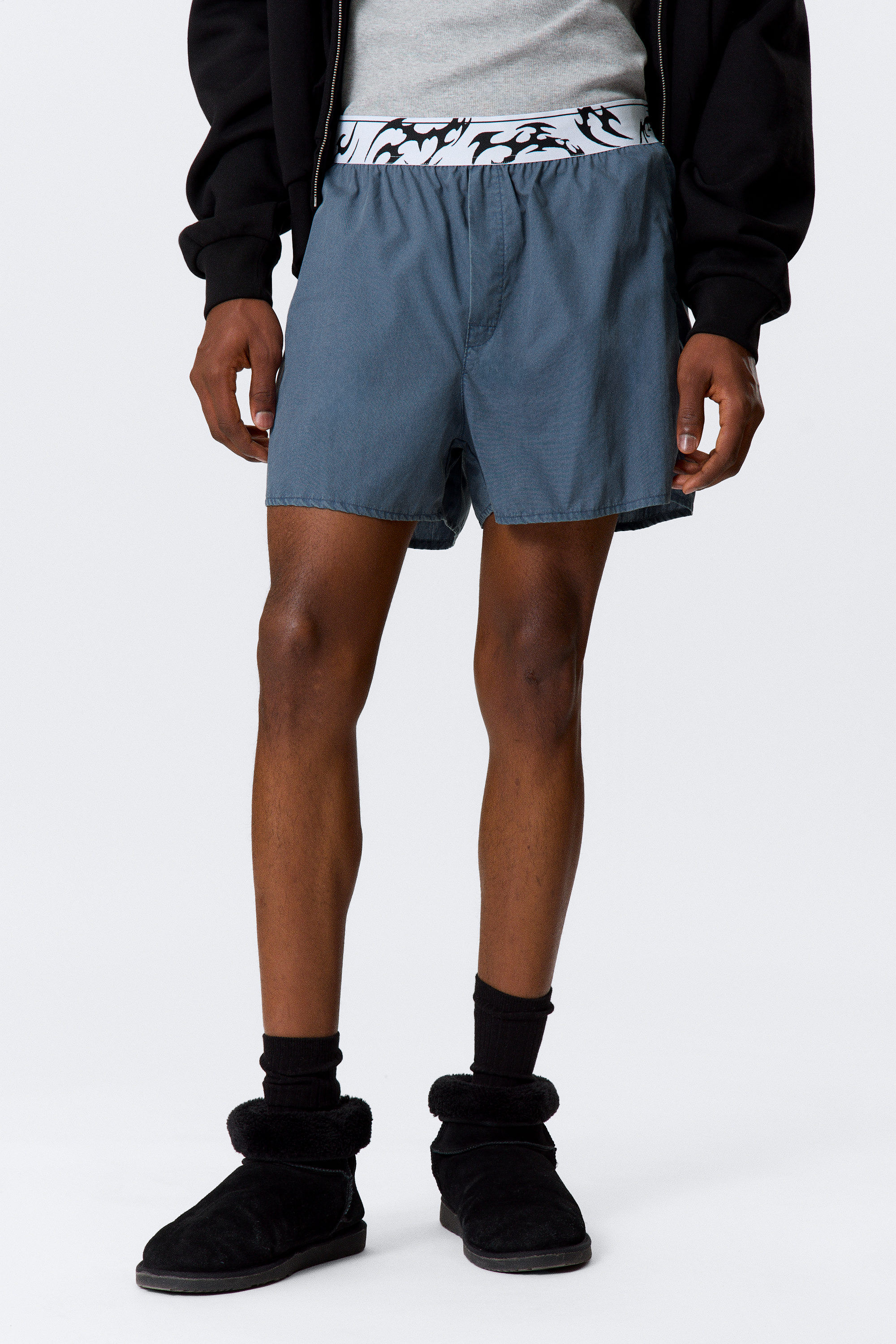 Washed Dark Blue - Boxer Pyjama Shorts - 5