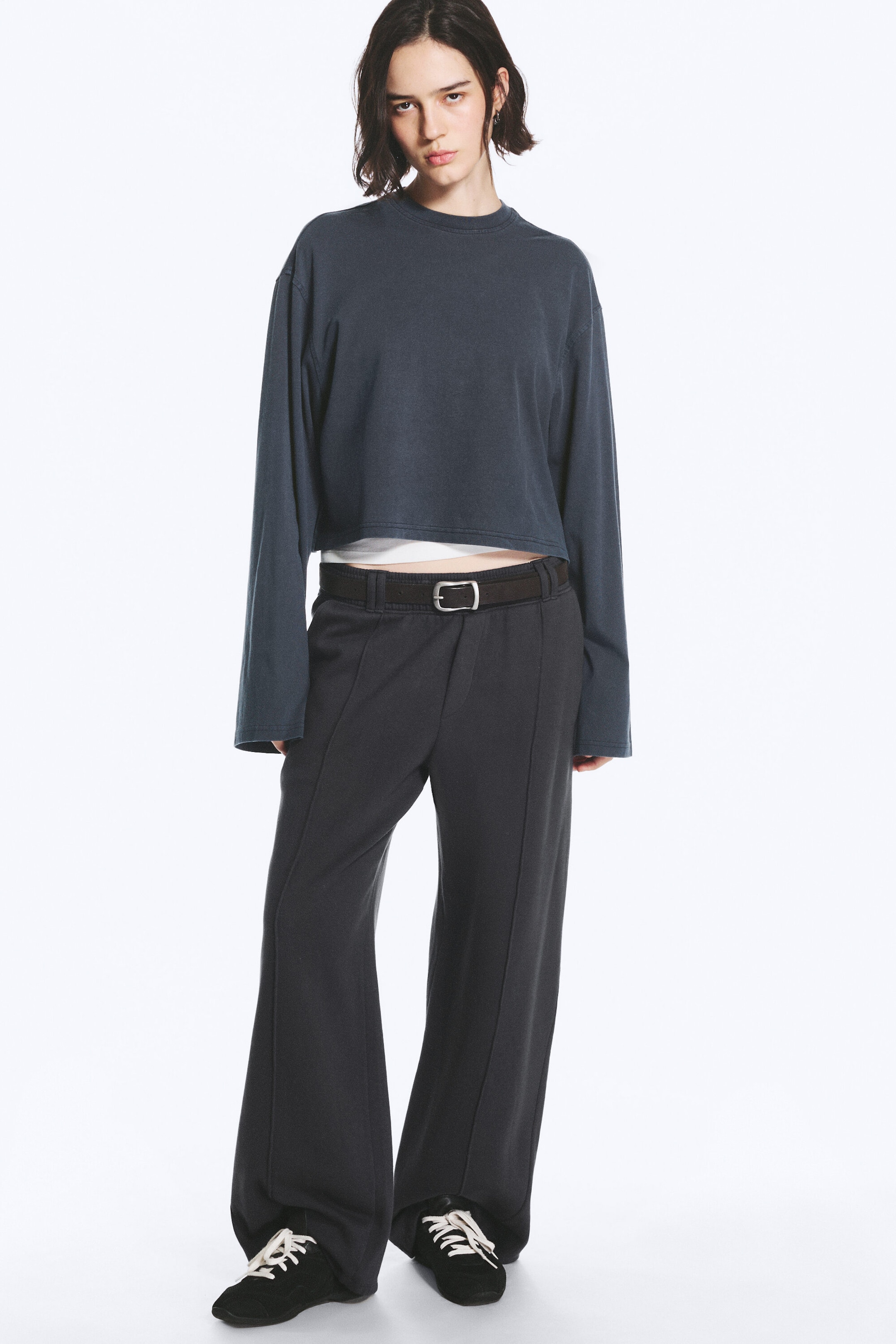 Dark Blue - Loose Pleated Joggers - 1