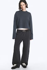 Dark Blue - Loose Pleated Joggers - 0