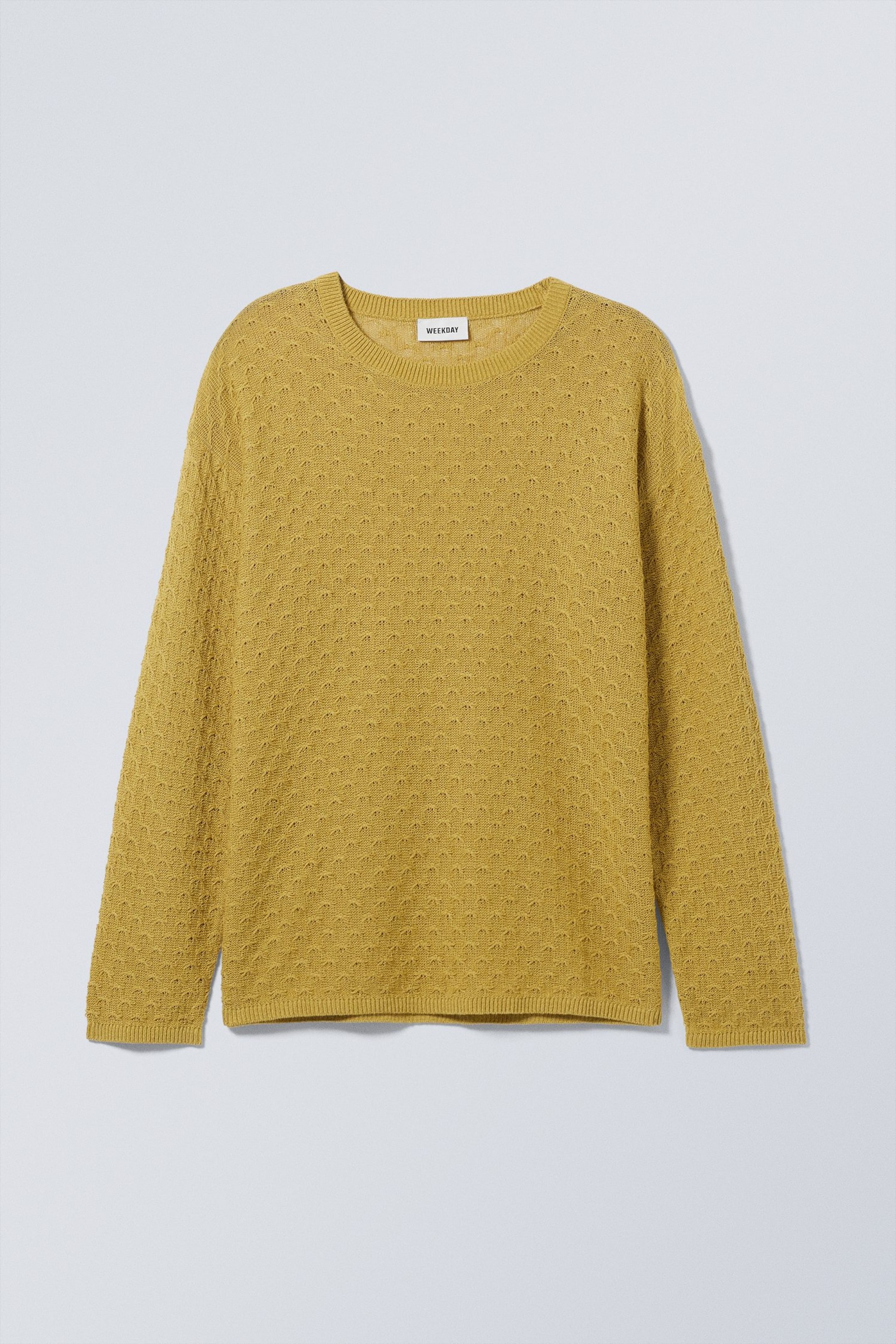 Yellow - Krille Regular Linen Mix Sweater - 0
