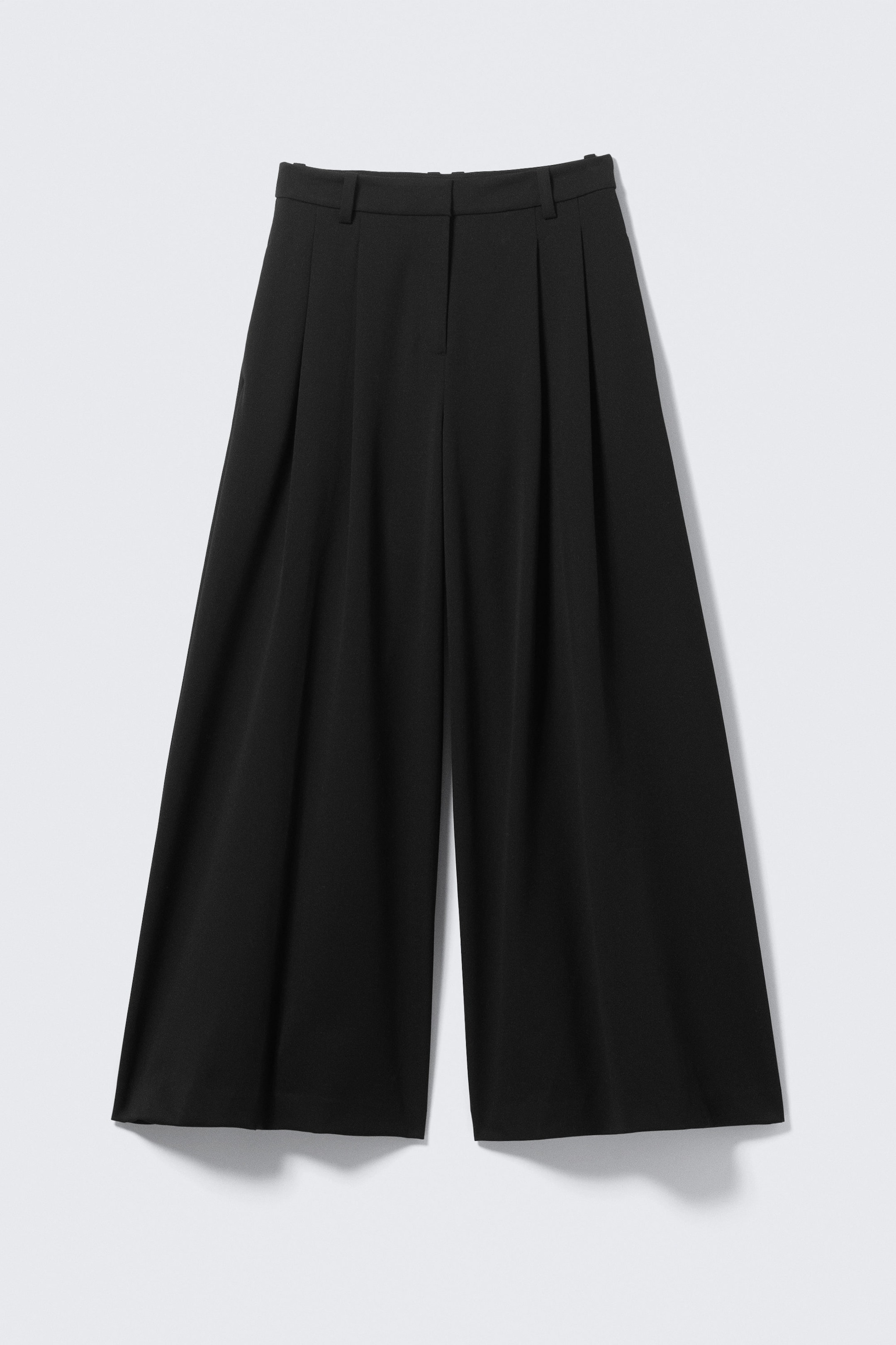 Black - Super Wide Pleated Suiting Trousers - 4