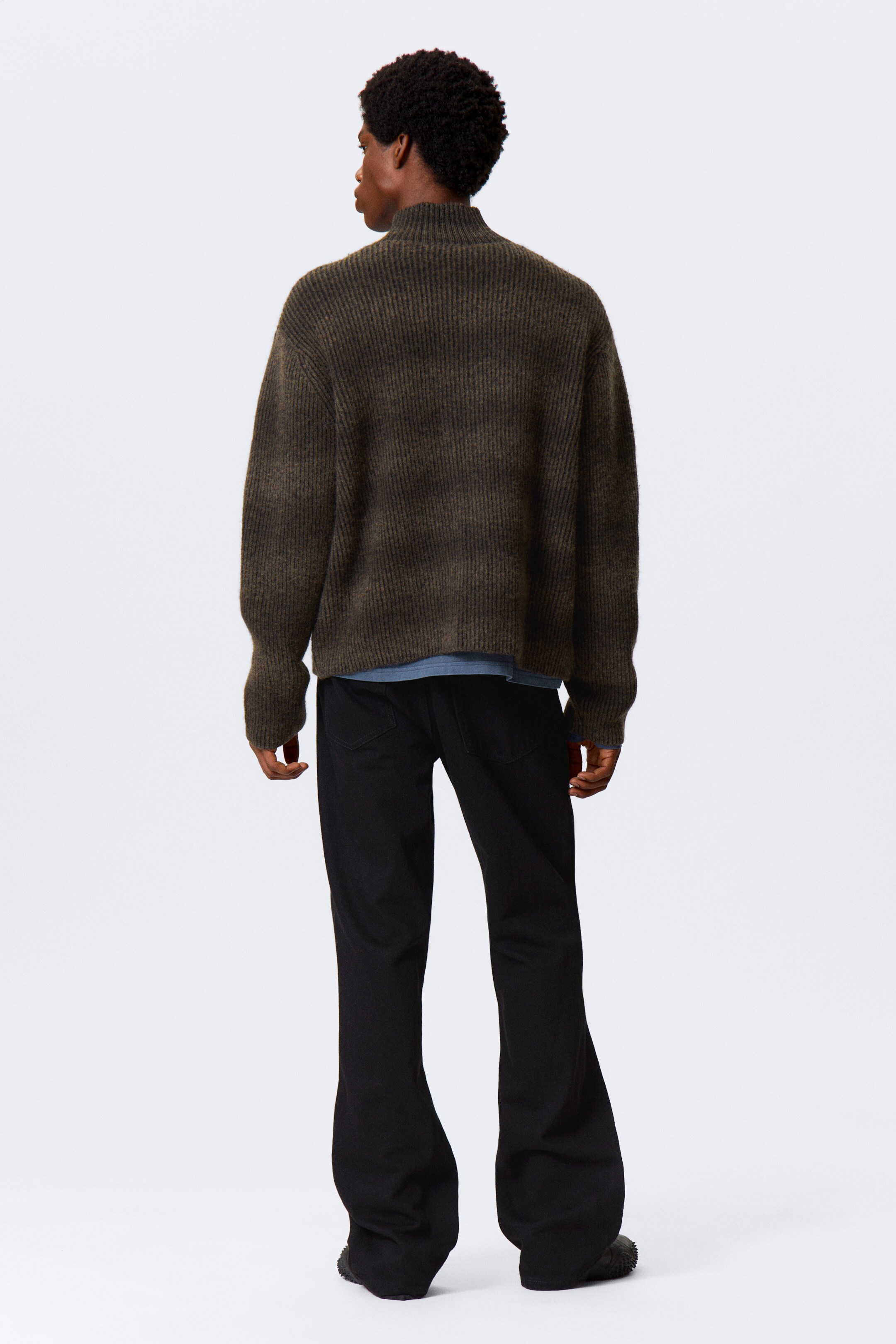 Grösseres Bild ansehen: Strickjacke mit Reißverschluss aus Wollmischung - Dunkelbraun mit Space-Dye - HERREN | H&M CH 5