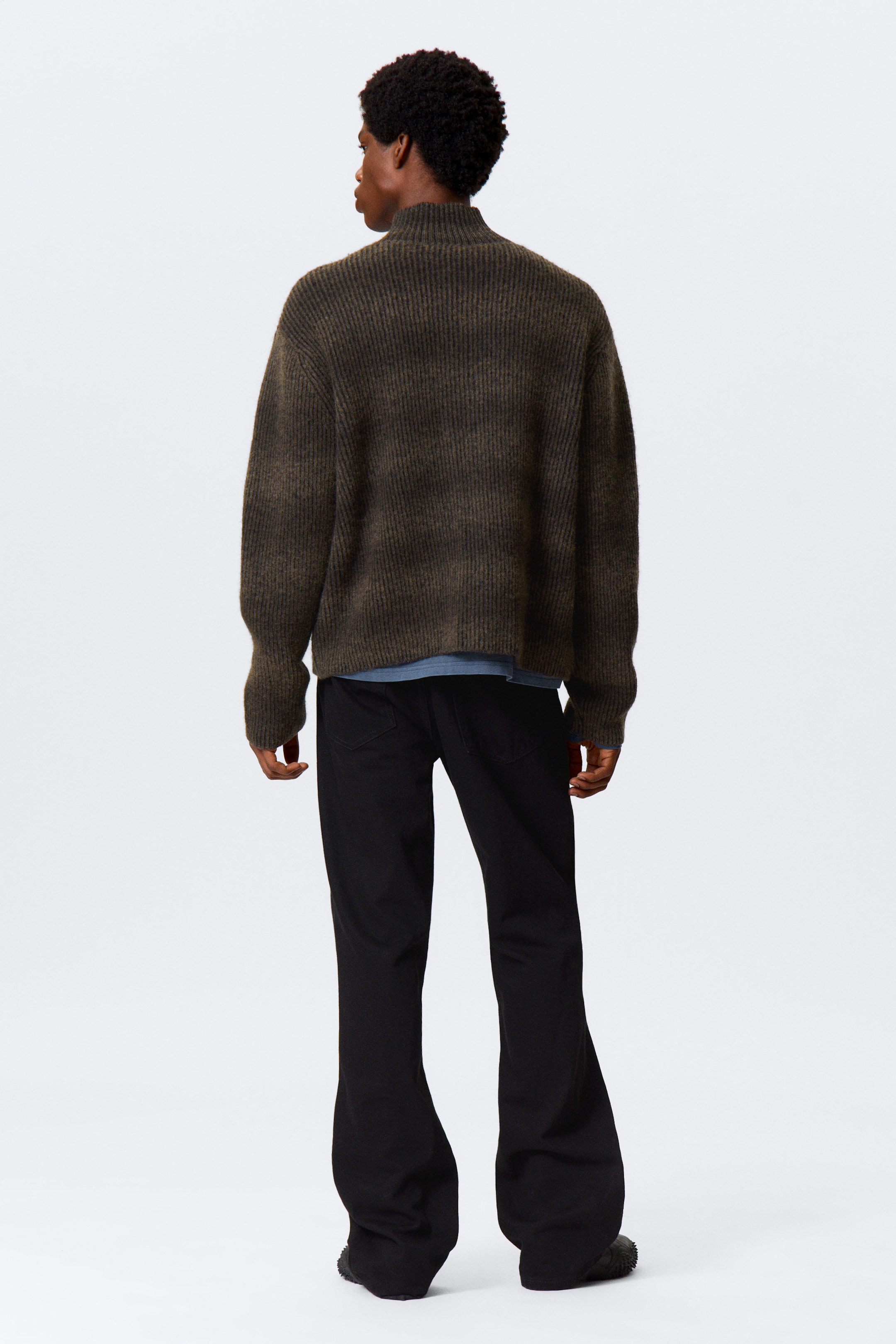 Dark Brown Space-Dye - Knitted Wool-Blend Zip Cardigan - 4