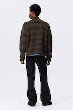 Dark Brown Space-Dye - Knitted Wool-Blend Zip Cardigan - 4