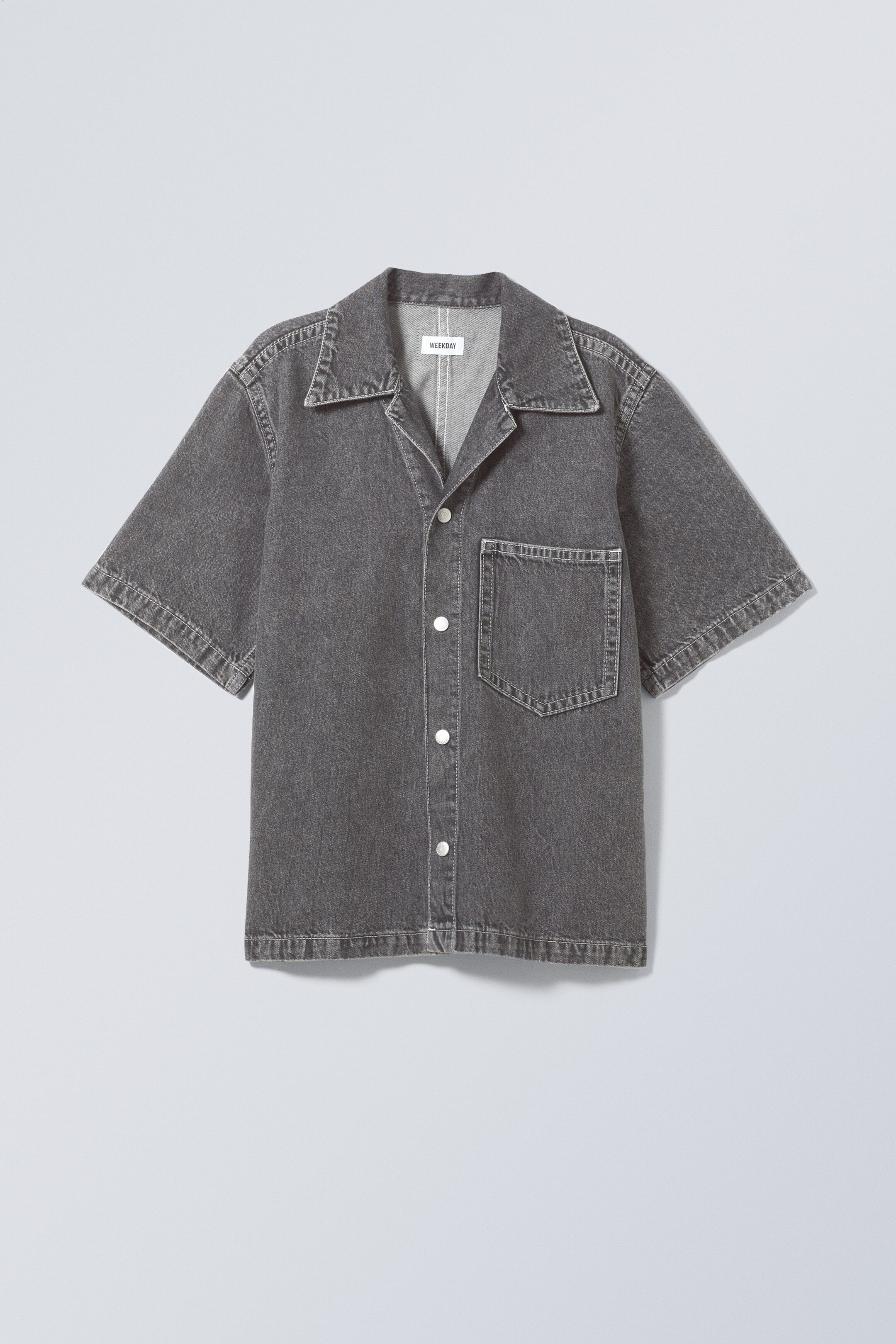 Salz-Schwarz - Kurzärmliges Jeanshemd Tyler - 0