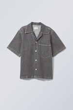 Salz-Schwarz - Kurzärmliges Jeanshemd Tyler - 0