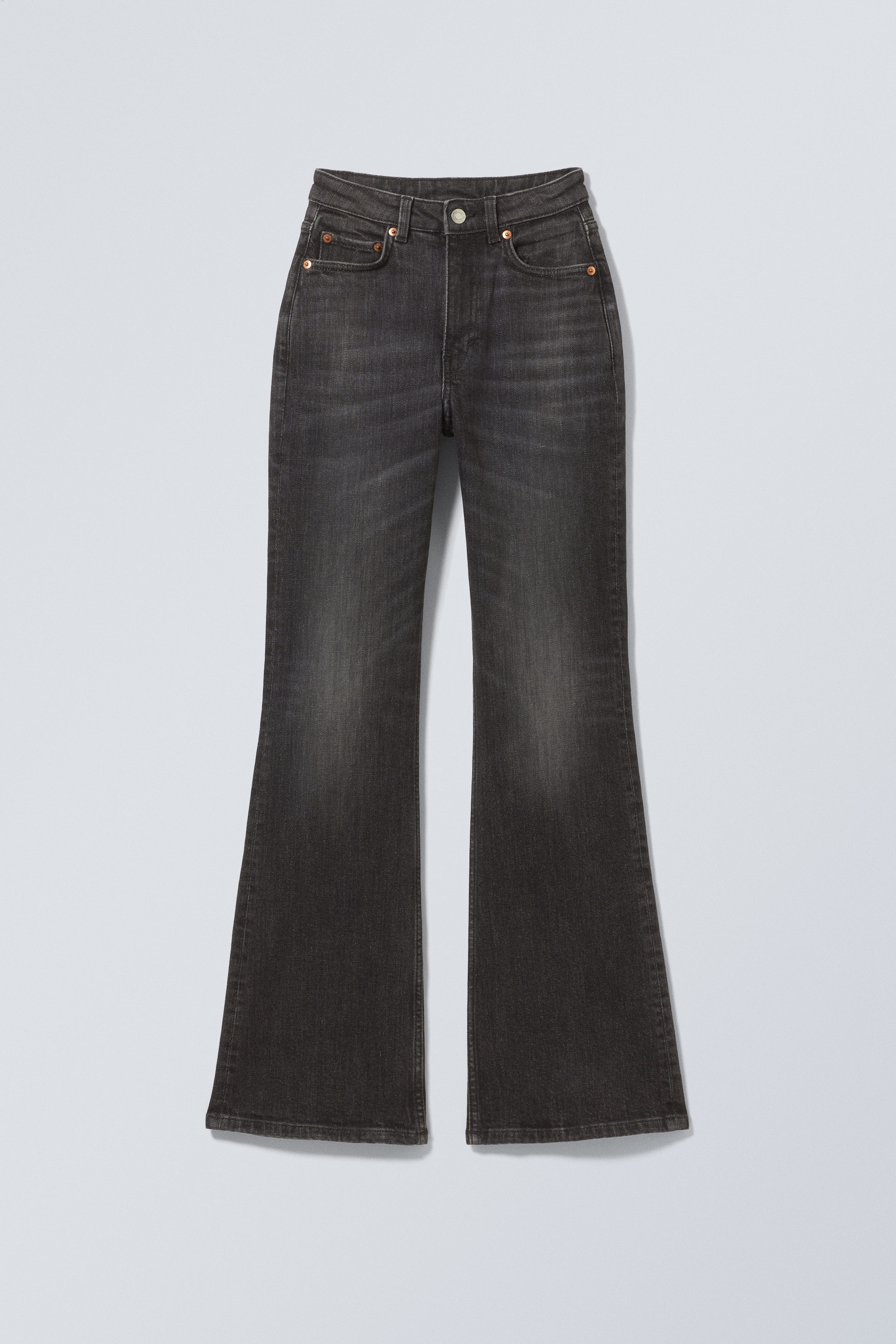 Black Web - Svart - Glow Curve High Waist Regular Flared Leg Jeans - 5