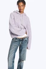 Lilas - Sweat à capuche en maille avec cordon de serrage - 1