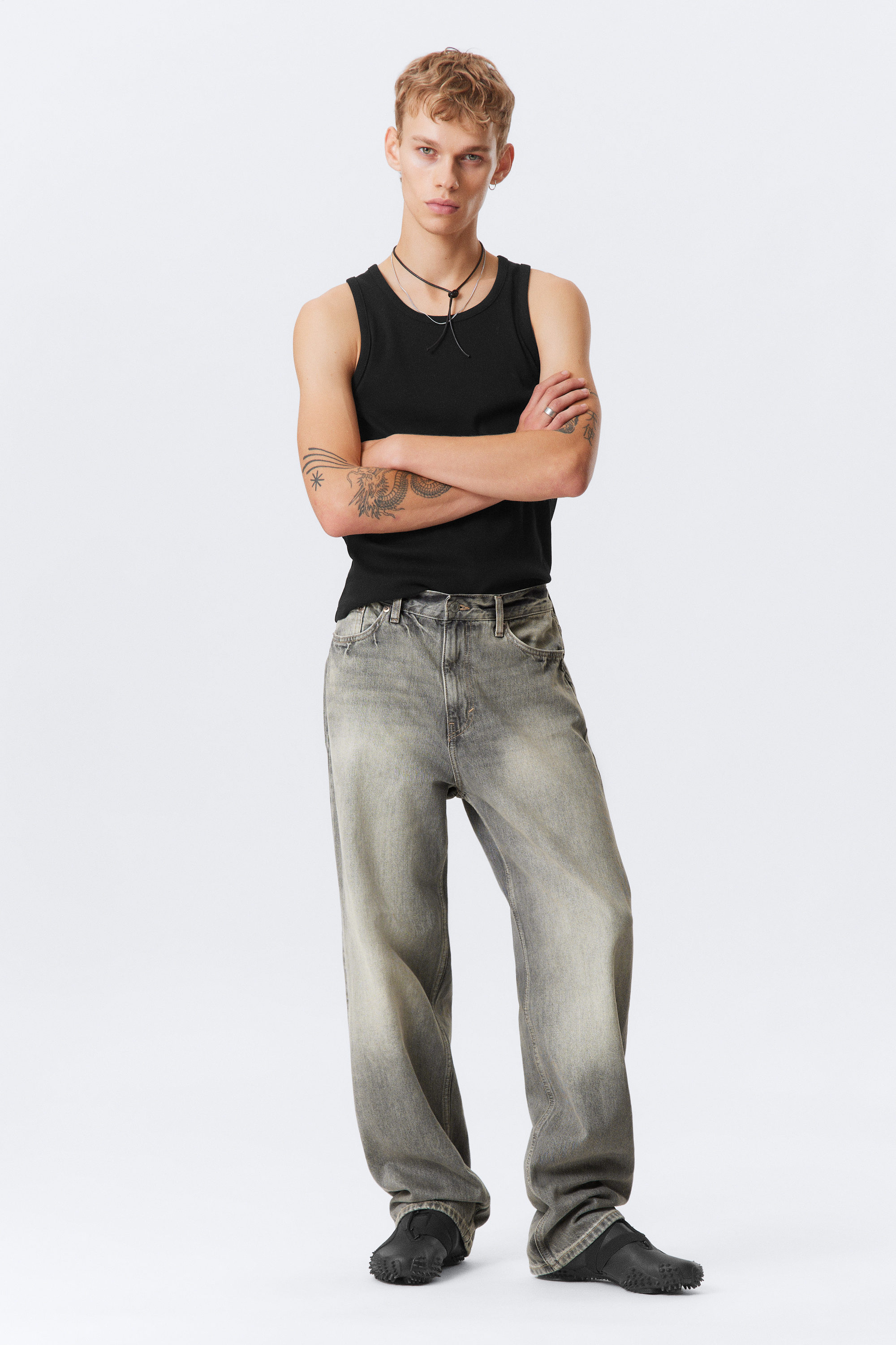 Canyon Grey - Mellangrå - Galaxy Loose Straight Leg Jeans - 3