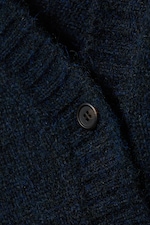 Dark Blue - Loose Fit Knitted V-neck Cardigan - 1