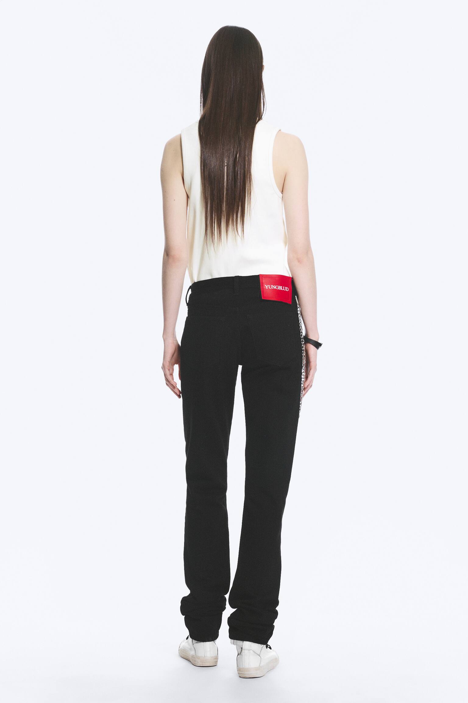 Yungblud Τζιν Με Χαμηλή Μέση, Στενή Και Ίσια Γραμμή-Μαύρο - 4