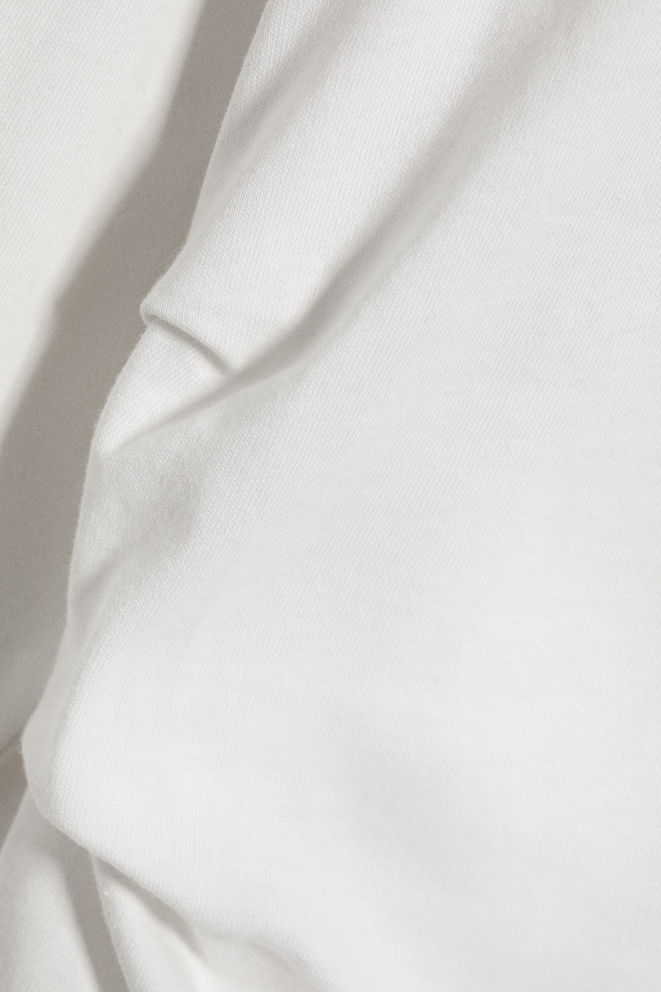 Wit - Geplooide top met lange mouwen - 1