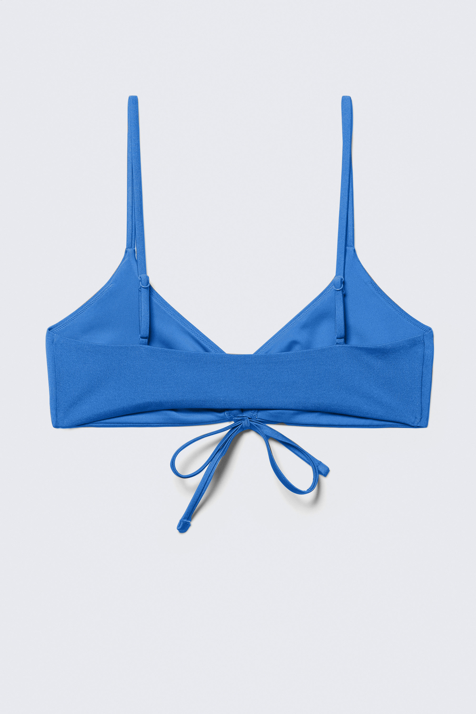 Leuchtendes Blau - Gerafftes Triangel-Bikinioberteil - 2