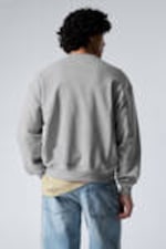 Hellgrau meliert - Kastiges, dickes Frottee-Sweatshirt - 2