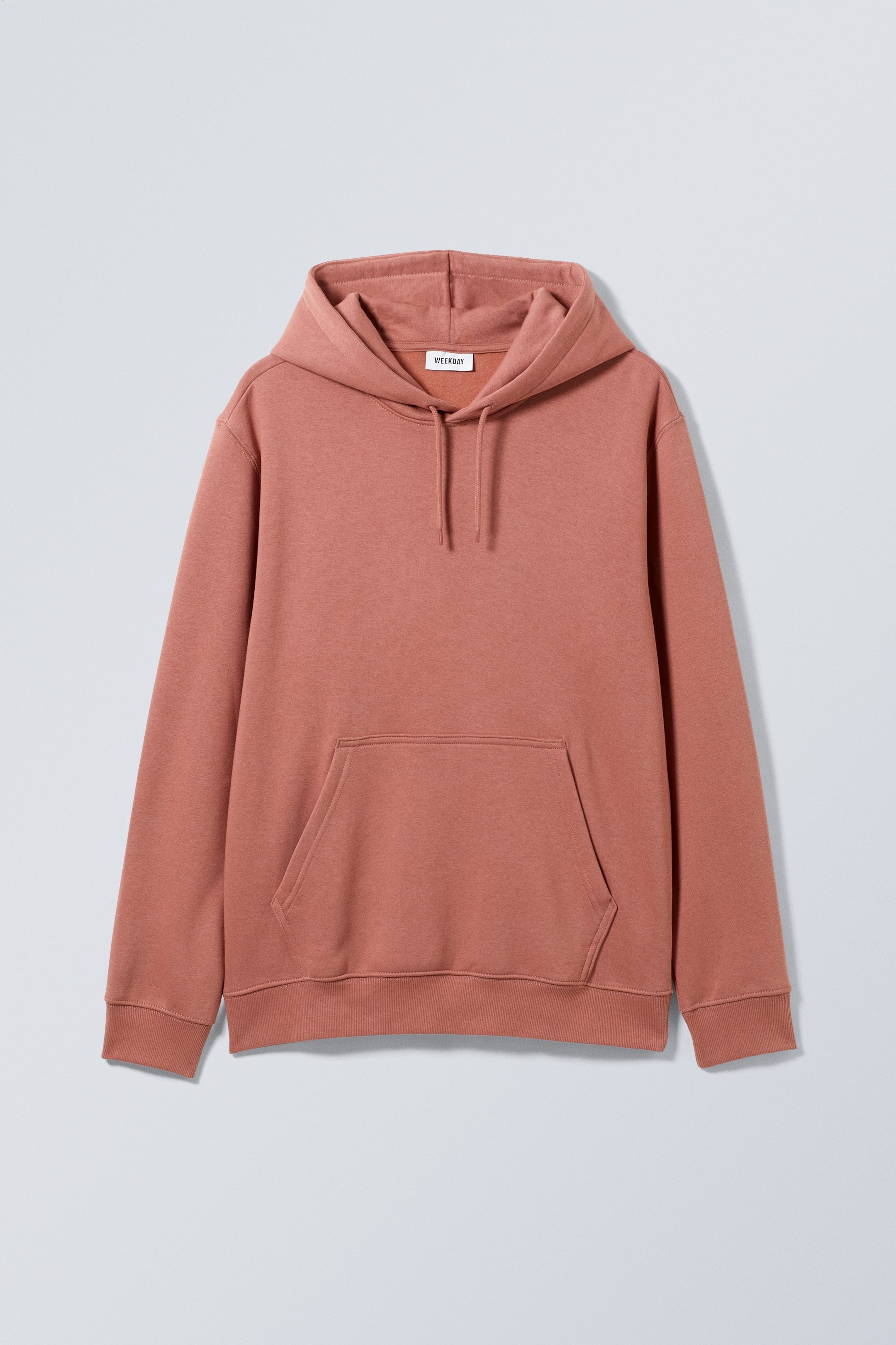 Gedecktes Korallenrot - Klassischer, mittelschwerer Hoodie - 0