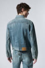 Dusty Cyan - Regular fit denim truckerjack - 3