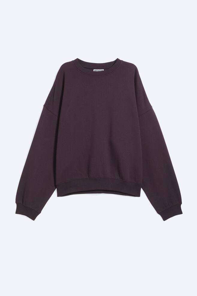 Sweatshirt básica - Lilás Escuro/Cinzento Claro Empoeirado Mesclado - 1