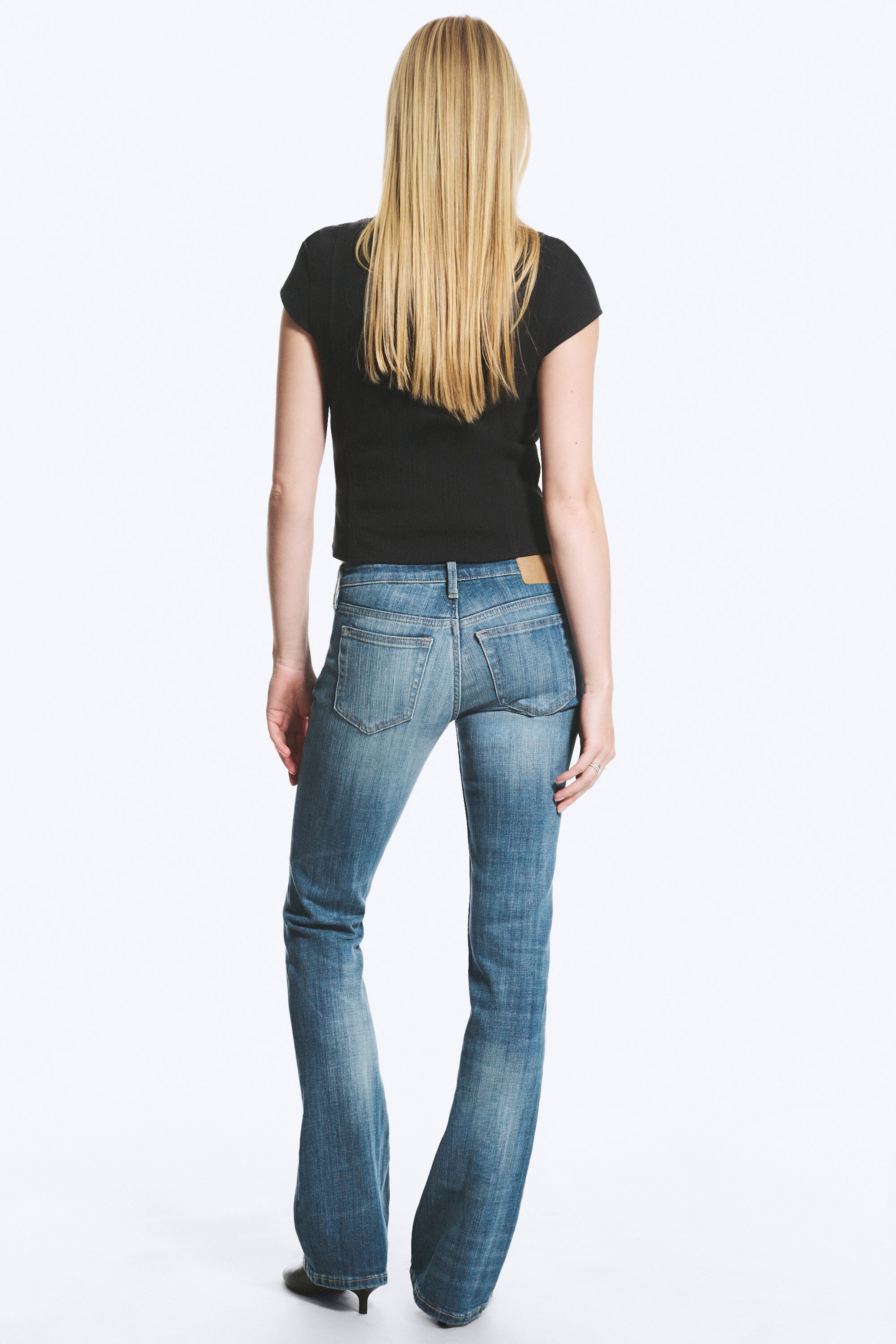Oyster Blue - Mittelblau - Luna Low Waist Skinny Bootcut Jeans - 4